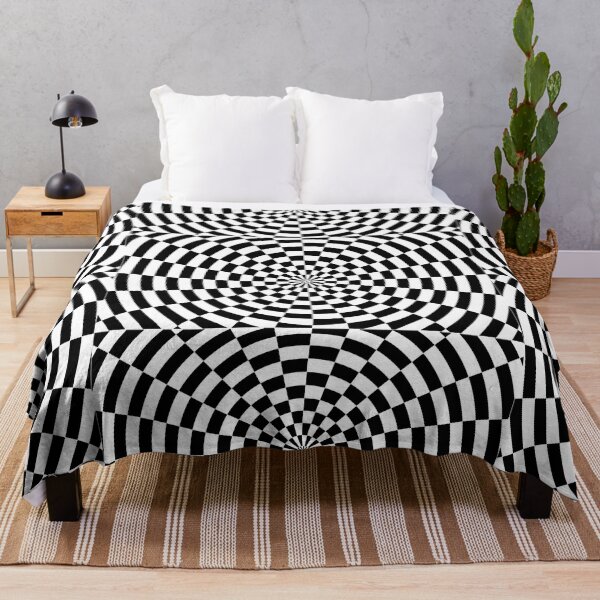 Item preview, Black and white optical illusion wormhole op art geometric retro designed and sold by IMNIUM.