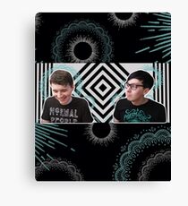 Blue and White and Black Canvas Print