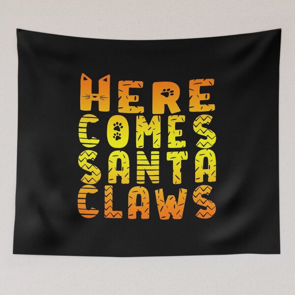 Item preview, Here Comes Santa Claws Cat Funny Christmas Lyric Pun designed and sold by PunnyLyrics.