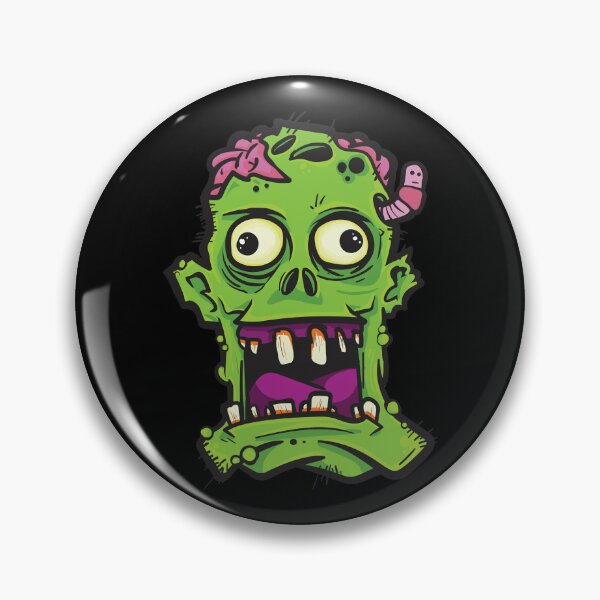 Item preview, Zombie Face Brain Worms Maggots Scary Halloween Drawing designed and sold by Delightfully Cynical.