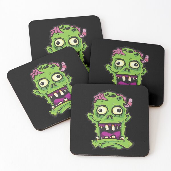 Item preview, Zombie Face Brain Worms Maggots Scary Halloween Drawing designed and sold by Delightfully Cynical.