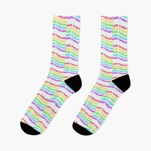 Item preview, LOVE YOURSELF LGBT Pride Flag Text Rainbow designed and sold by everything4eva.