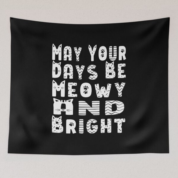 Item preview, May Your Days Be Meowy And Bright Cat Funny Christmas Lyric Pun designed and sold by PunnyLyrics.