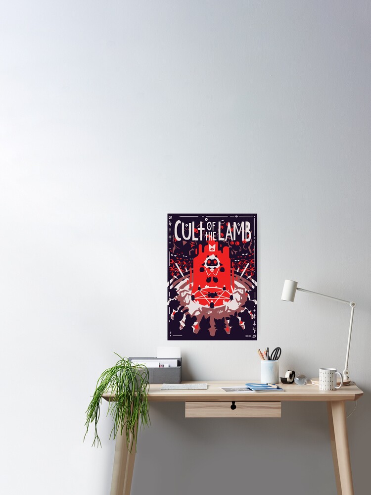 cult of the lamb with logo Art Board Print for Sale by callamstewart