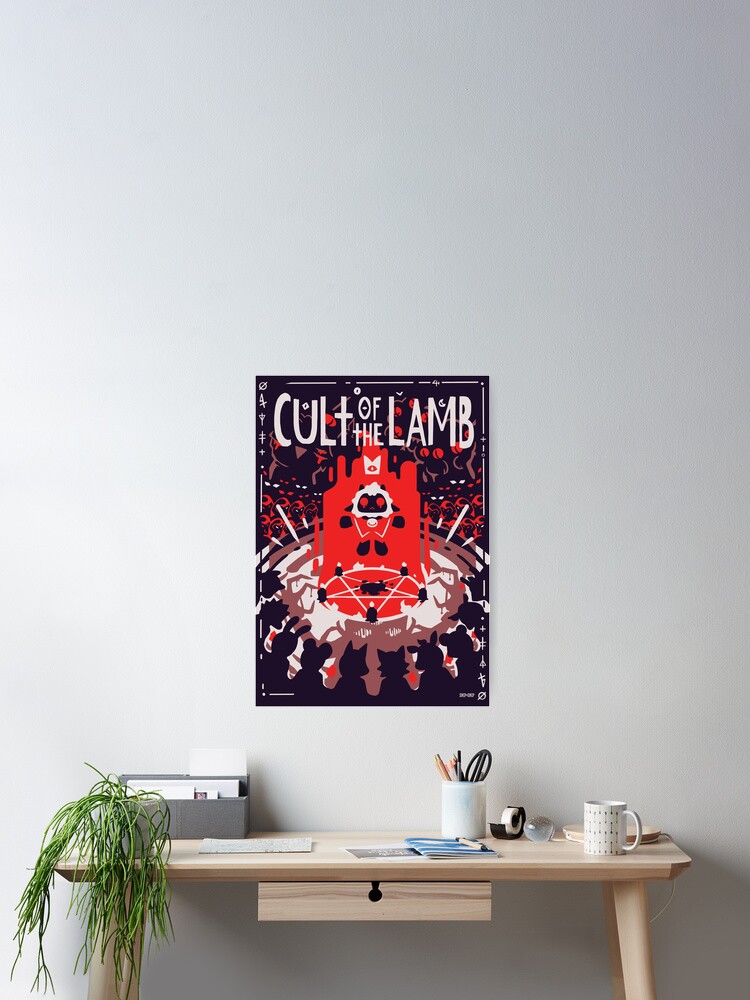 cult of the lamb with logo Art Board Print for Sale by callamstewart