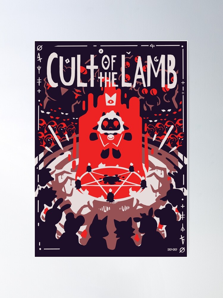 cult of the lamb with logo Art Board Print for Sale by callamstewart