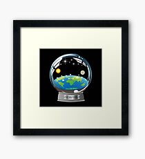 Flat Earth Snow Globe - The True Man Show - Veritas. Truth. Framed Print