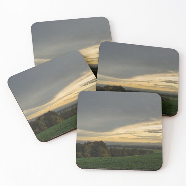 Item preview, Gray clouds, golden sunlight and green fields at sunset 2 designed and sold by Heidemüllerin.