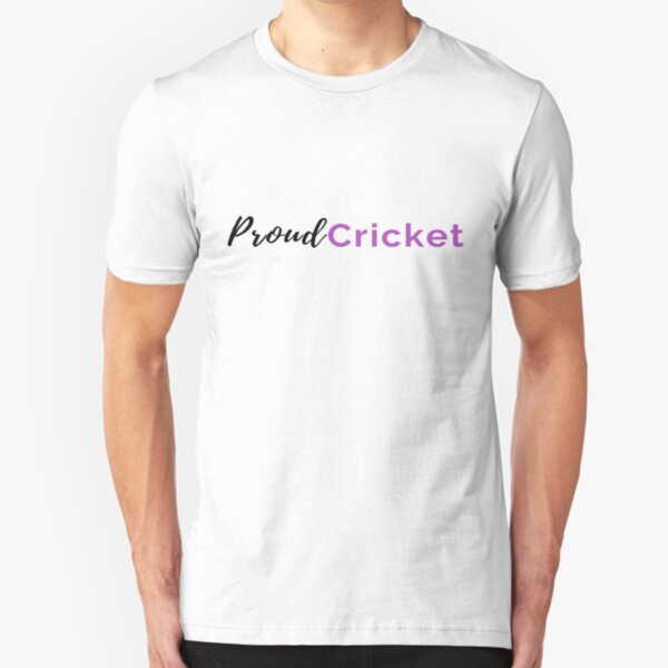Proud Cricket in Black & Purple T-Shirt Slim Fit T-Shirt