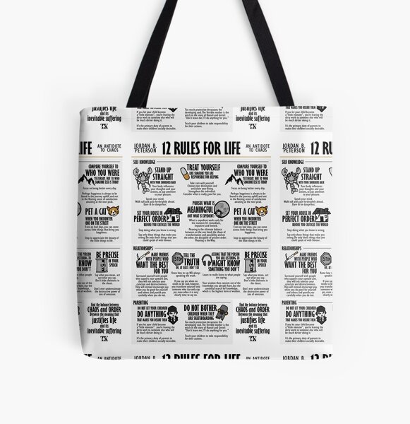 12 rules for life - Jordan Peterson Tote Bag for Sale by LibertyTees