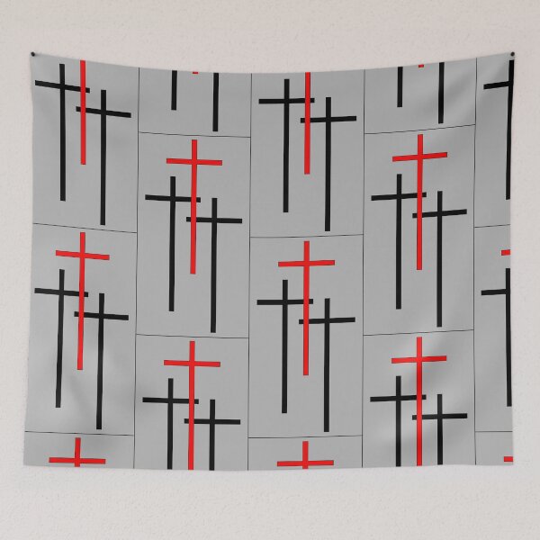 Item preview, cross, he is risen, gogotha, Jesus, Christ, Christian, 3 crosses. red cross designed and sold by SavageLegion.