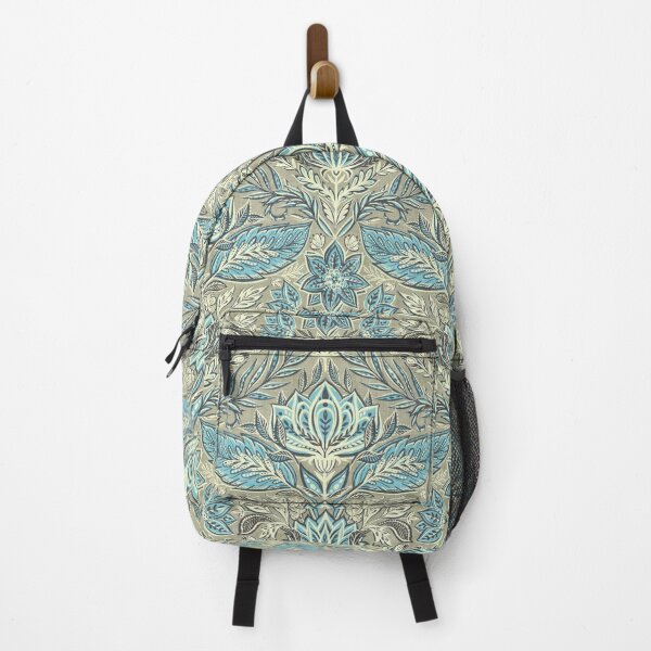 Item preview, Stylized Botanical Damask in Fawn, Cream, Grey and Aqua designed and sold by micklyn.
