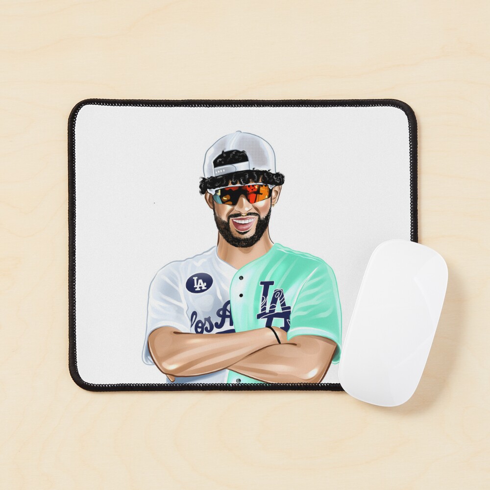 Bad Bunny in Los Angeles Baseball Jersey Sticker for Sale by OmoYolo