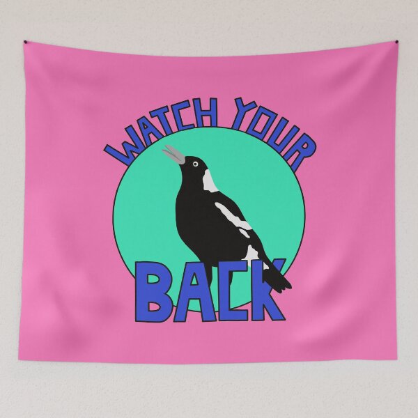 Item preview, Watch Your Back Australian Magpie on Pink designed and sold by Digitaldingo.