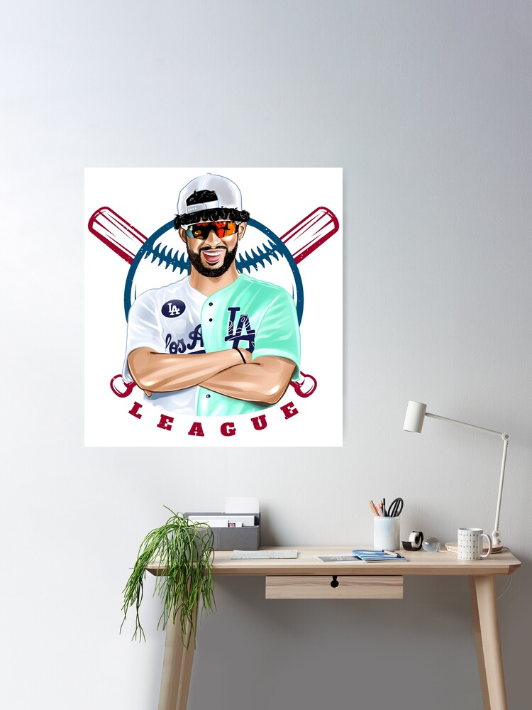 Bad Bunny in Los Angeles Baseball Jersey Poster for Sale by