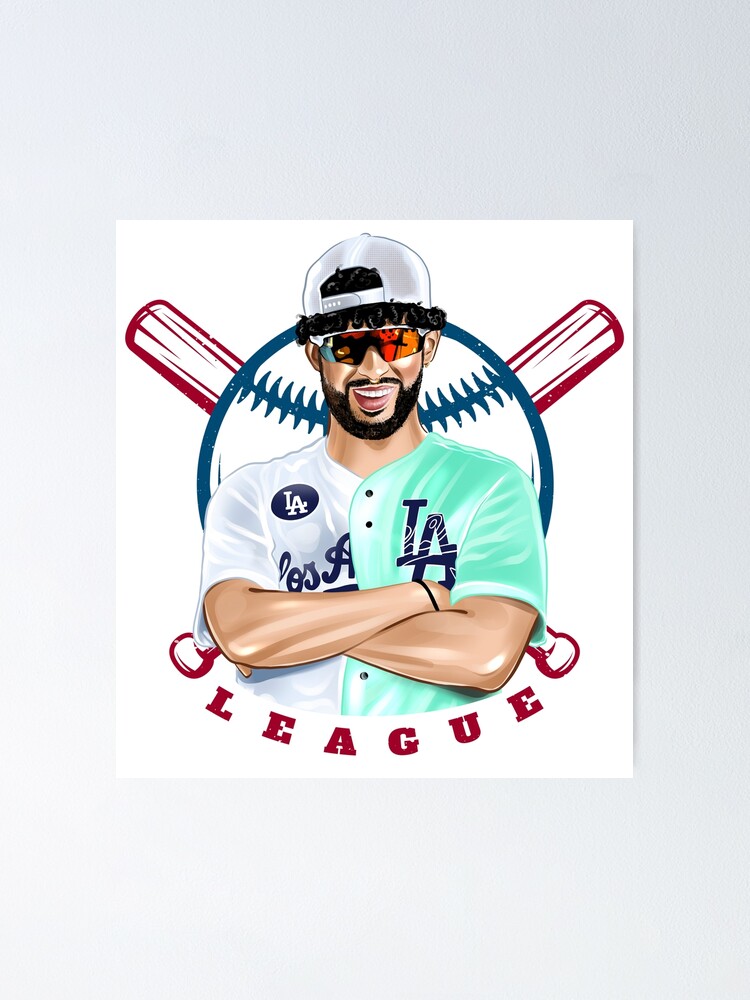 Bad Bunny in Los Angeles Baseball Jersey Poster for Sale by