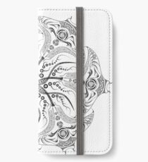 Manta Ray Spiral Mandala Tribal and Native Style Print - Large Scale Print - 50"x50" iPhone Wallet/Case/Skin