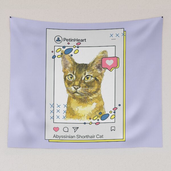 Item preview, Abyssinian Shorthair Cat Breed Watercolor Item-1 By PetinHeart designed and sold by PetinHeart.