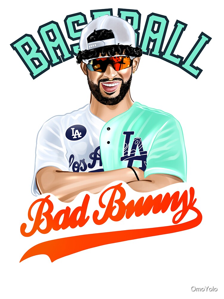 Bad Bunny in Los Angeles Baseball Jersey Sticker for Sale by ClosetHarper