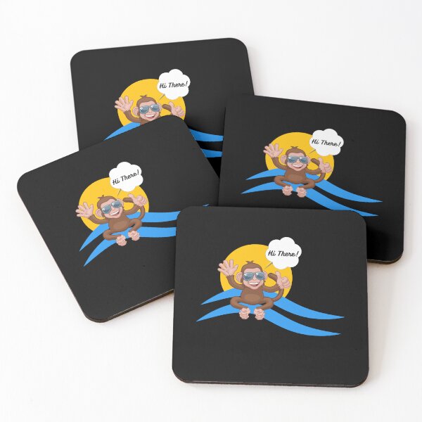 Item preview, Monkey Sunglasses Waving Thumbs Up - Funny Cartoon designed and sold by SBWorld.