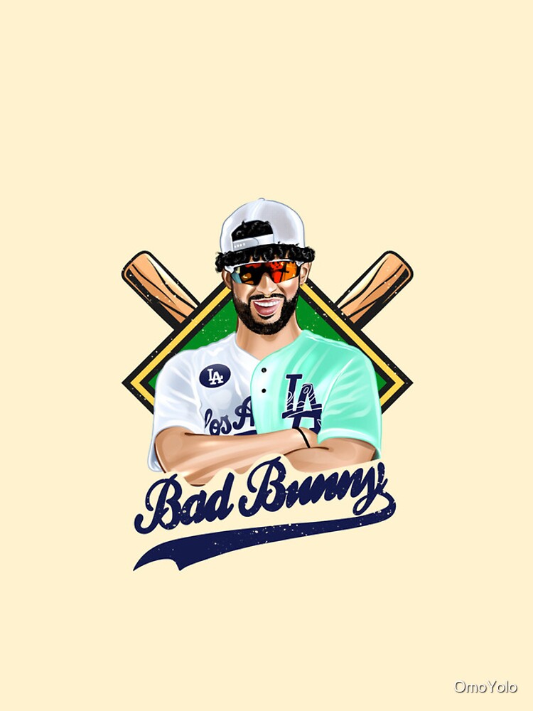 Bad Bunny in Los Angeles Baseball Jersey Poster for Sale by OmoYolo