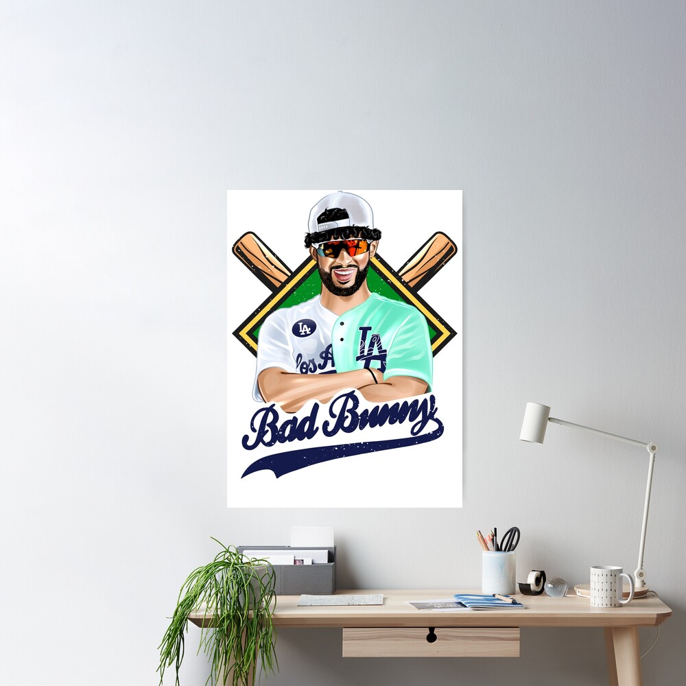 Bad Bunny in Los Angeles Baseball Jersey Poster for Sale by