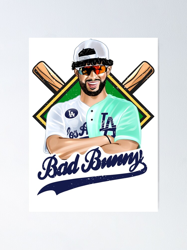 Bad Bunny in Los Angeles Baseball Jersey | Poster