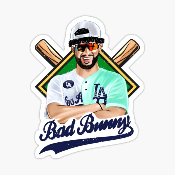 Bad Bunny in Los Angeles Baseball Jersey Poster for Sale by OmoYolo