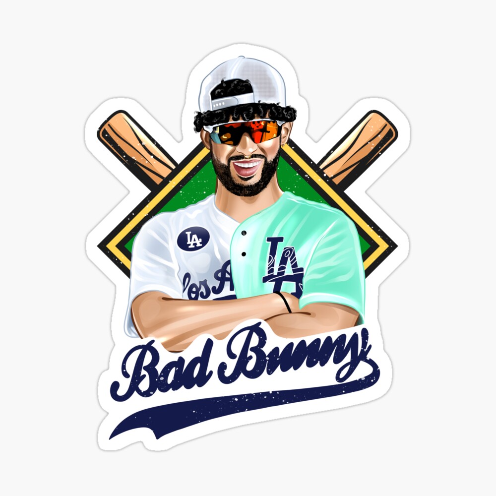 Bad Bunny in Los Angeles Baseball Jersey Poster for Sale by