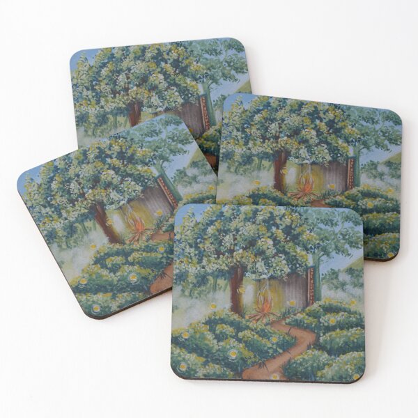 Item preview, The oak hut no. 1 - Secret garden - Gouache painting designed and sold by WanderingGraha.