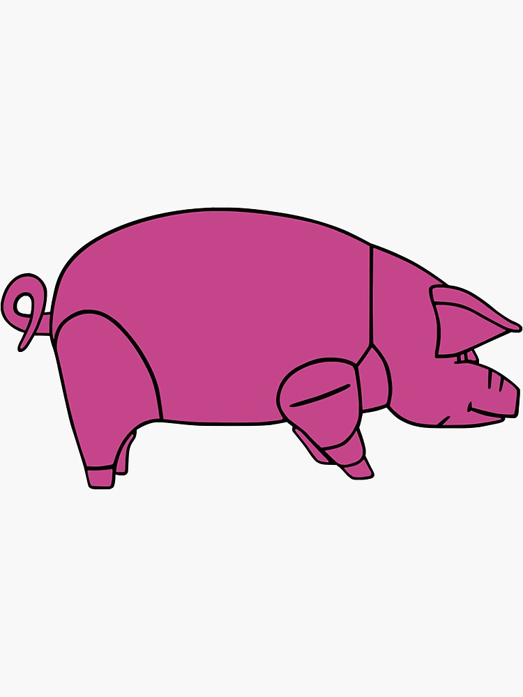 "Pink-Floyd-Animals-Pig-(traditional-colour)" Sticker for Sale by