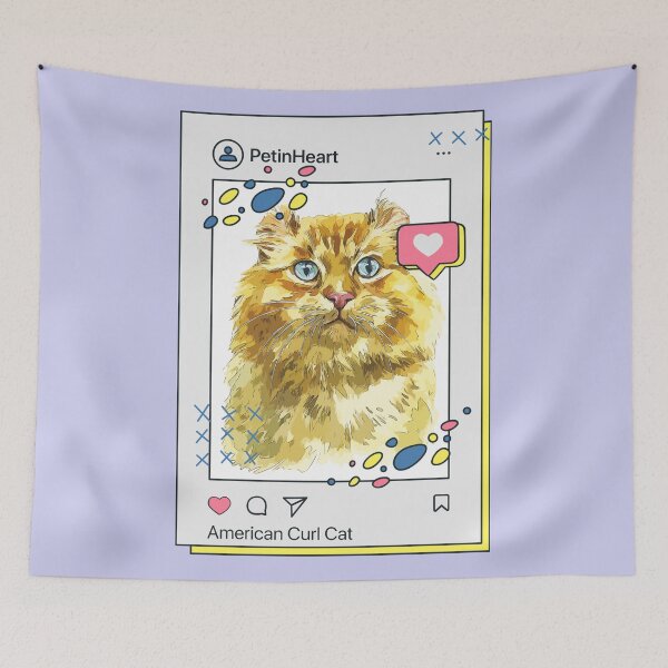 Item preview, American Curl Cat Breed Watercolor Item-3 By PetinHeart designed and sold by PetinHeart.
