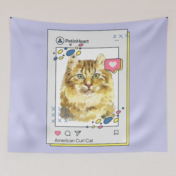Item preview, American Curl Cat Breed Watercolor Item-4 By PetinHeart designed and sold by PetinHeart.