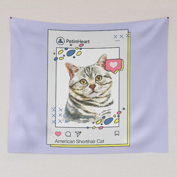 Item preview, American Shorthair Cat Breed Watercolor Item-5 By PetinHeart designed and sold by PetinHeart.