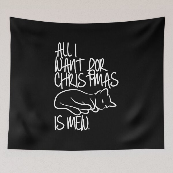 Item preview, All I Want For Christmas Is Mew Cat Handwritten Punny Lyrics designed and sold by PunnyLyrics.