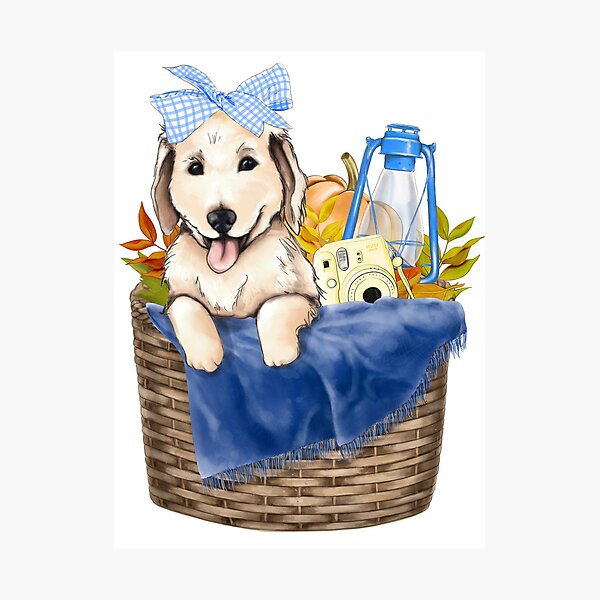 Item preview, Cute Golden Retriever Cozy Fall Autumn Illustration Woodland Animals designed and sold by CreativeBu.
