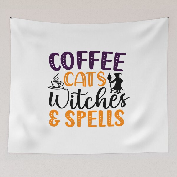 Item preview, Coffee Cats Witches and Spells Cute and Simple Halloween Design designed and sold by VieGalleryy.