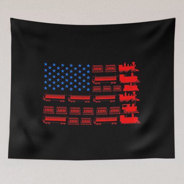 Item preview, Great Train Lover Design Model Trains United States Flag designed and sold by scrawnymisfit85.
