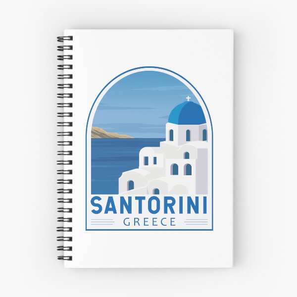 Artikelvorschau, Santorini Griechenland Retro-Emblem entworfen und verkauft von KrisSidDesigns.