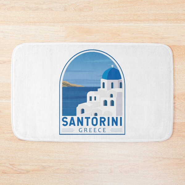 Item preview, Santorini Greece Retro Emblem designed and sold by KrisSidDesigns.