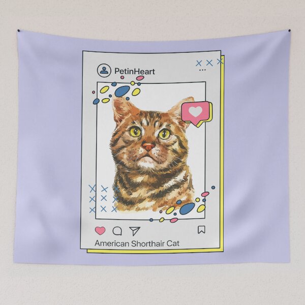 Item preview, American Shorthair Cat Breed Watercolor Item-7 By PetinHeart designed and sold by PetinHeart.
