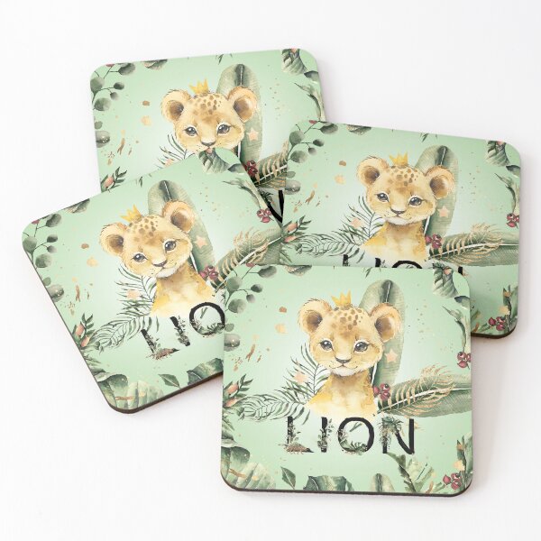 Item preview, Amazon Watercolor Lion Green Jungle Theme designed and sold by obbow.
