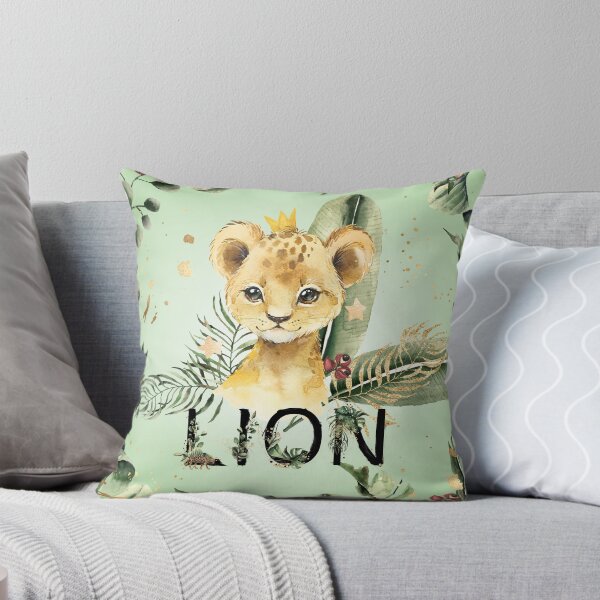 Item preview, Amazon Watercolor Lion Green Jungle Theme designed and sold by obbow.