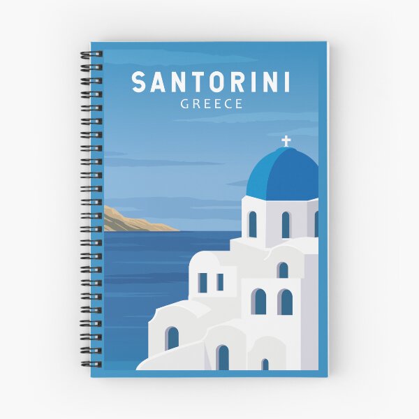 Item preview, Santorini Greece Retro Vintage designed and sold by KrisSidDesigns.