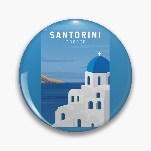 Item preview, Santorini Greece Retro Vintage designed and sold by KrisSidDesigns.