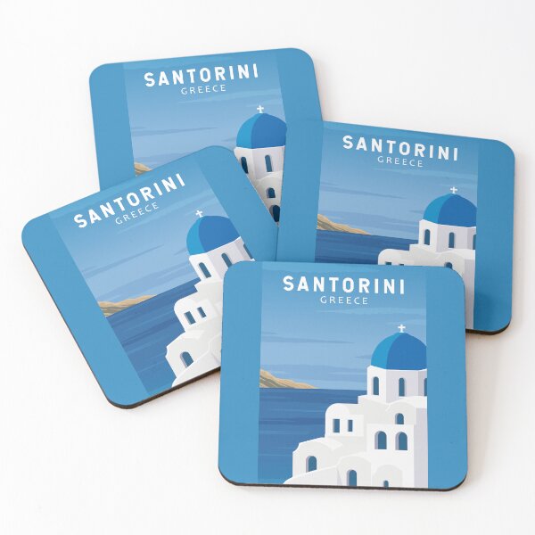 Item preview, Santorini Greece Retro Vintage designed and sold by KrisSidDesigns.