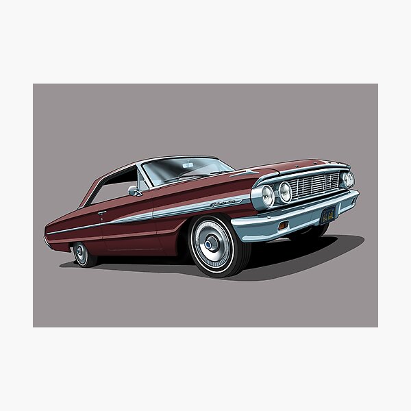Item preview, 1964 Ford Galaxie 500 in vintage burgundy designed and sold by candc-retro.