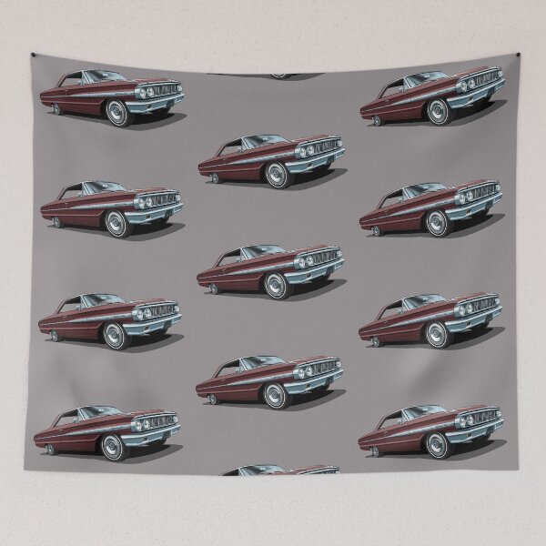 Item preview, 1964 Ford Galaxie 500 in vintage burgundy designed and sold by candc-retro.