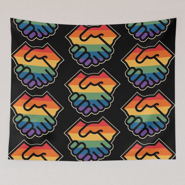 Item preview, Hands are shaking hands - Pride design for Gay Rights LGBTQ designed and sold by portokalis.