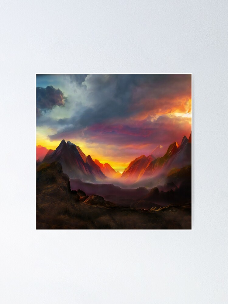 sunset valley painting